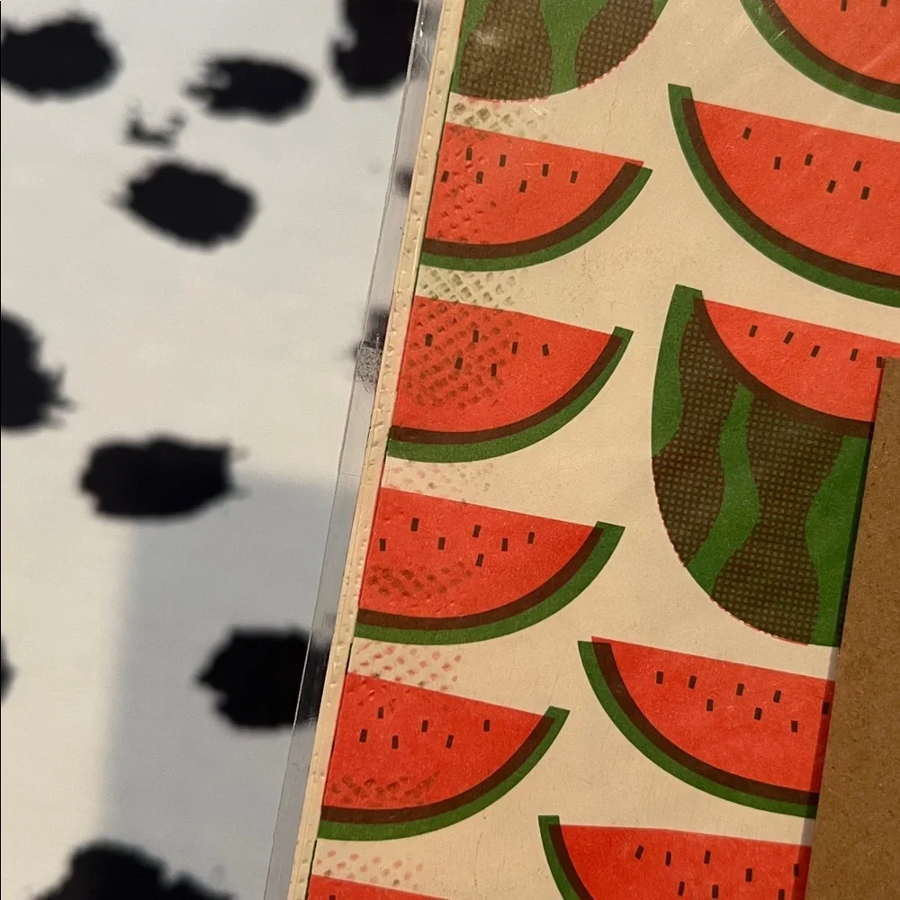 NWT Knot & Bow Watermelon newsprint wrapping paper